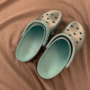 Blue Glitter Disney Crocs women’s size 11